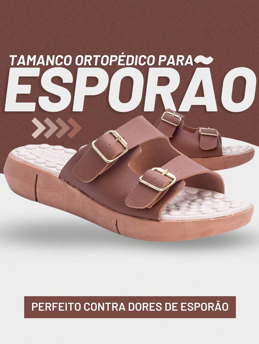Sandalia Tamanco Ortopedico Para Esporão Confortavel Palmilha Massageadora Ajuda Contra Dores nos Pés