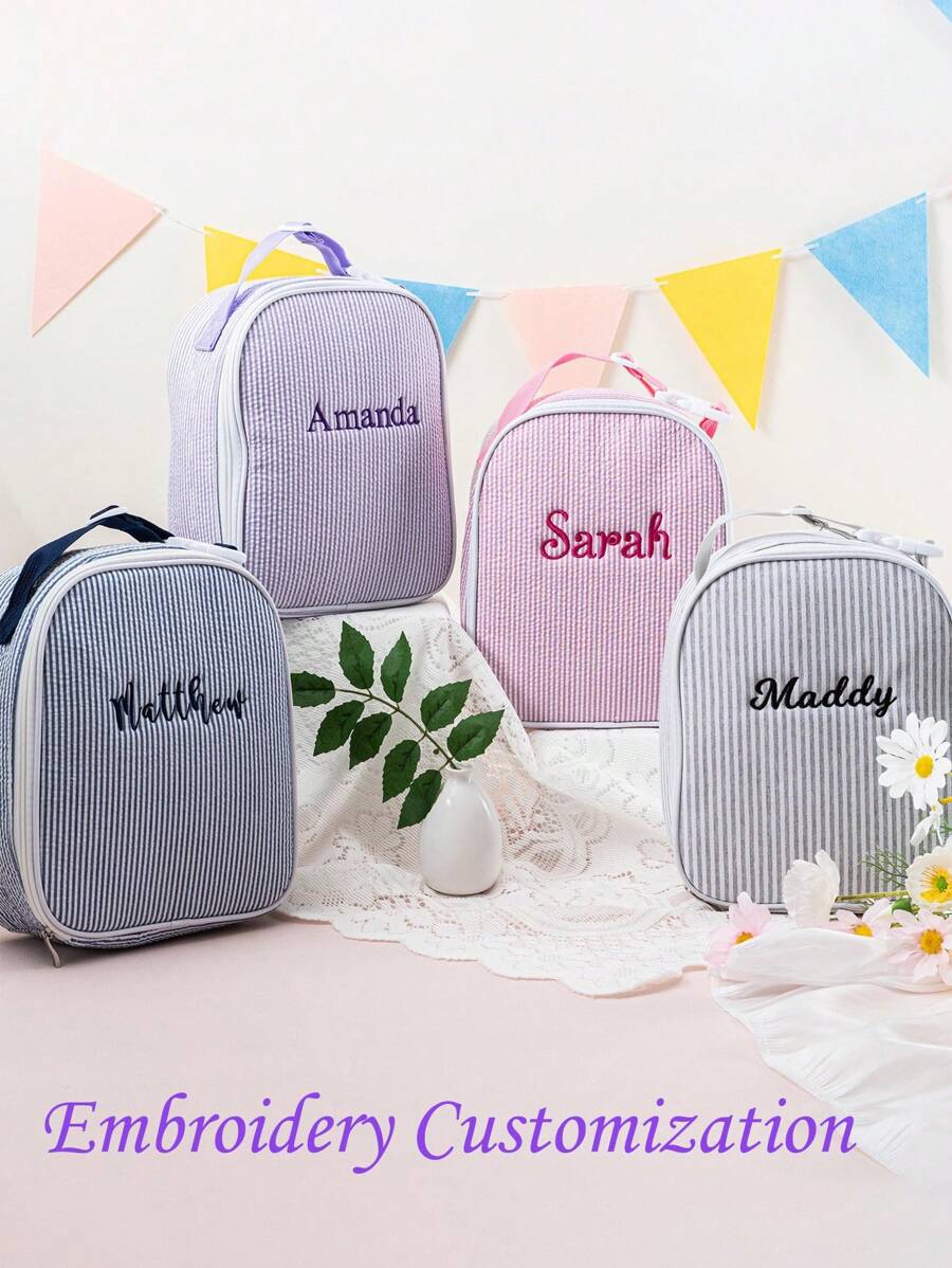 Bolsa de almuerzo personalizada para niños, bolso escolar de gasa con burbujas, lonchera térmica de gran capacidad, bolsa de almacenamiento portátil para uso diario y al aire libre, bolsos para damas