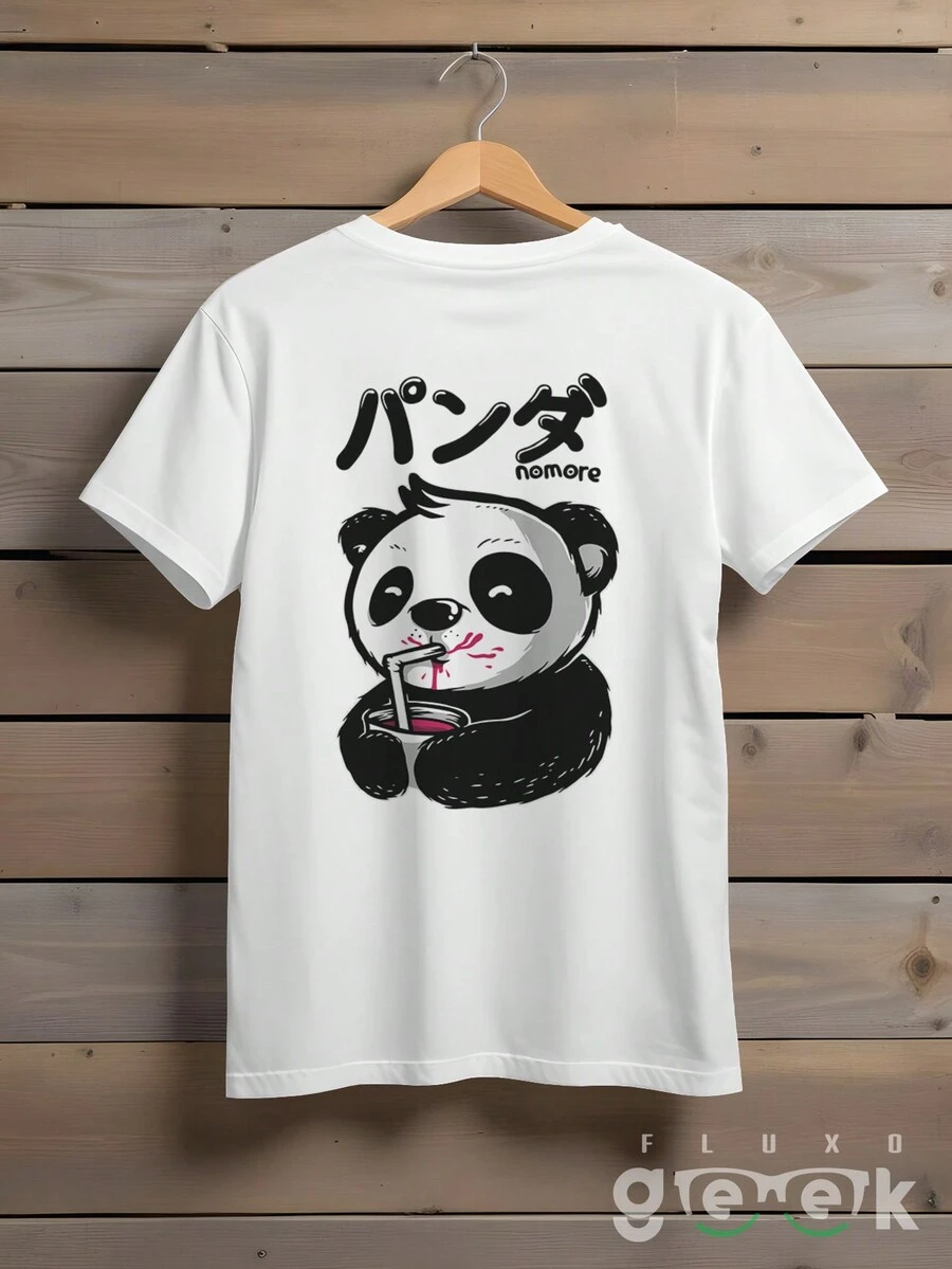 FLUXOGEEK Camisa Camiseta Urso Panda Japao Anime Streetwear Panda Ref 1453 FLUXOGEEK