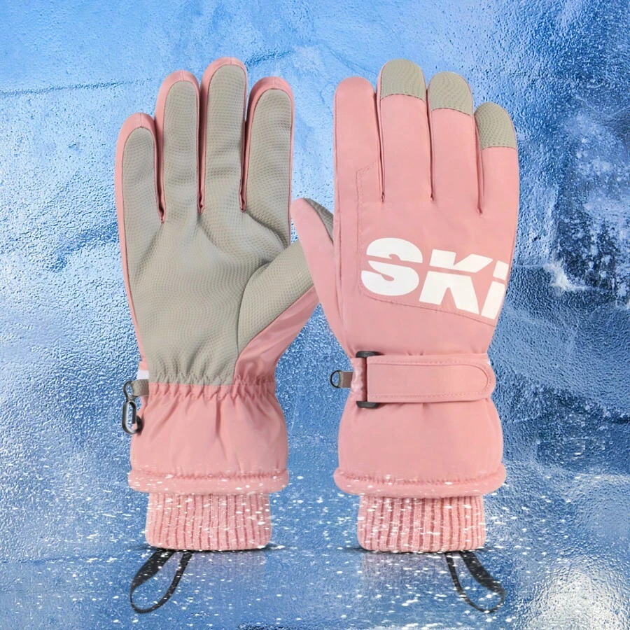 1 Paar Damen Winter Ski Handschuhe, hochwertige professionelle wasserdichte Touchscreen dicke thermische warme Outdoor Eis Schnee Radfahren Skifahren, Snowboarding Handschuhe, Winterhandschuhe, Handwärmer, Schneehandschuhe