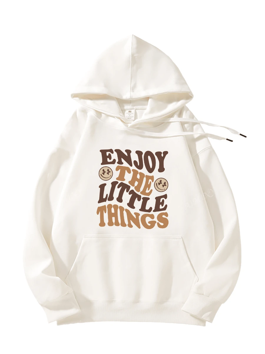 Sudadera con capucha impresa en letras bolsillo casual sudadera con capucha de algodón de manga larga sudadera con capucha otoño e invierno femenino