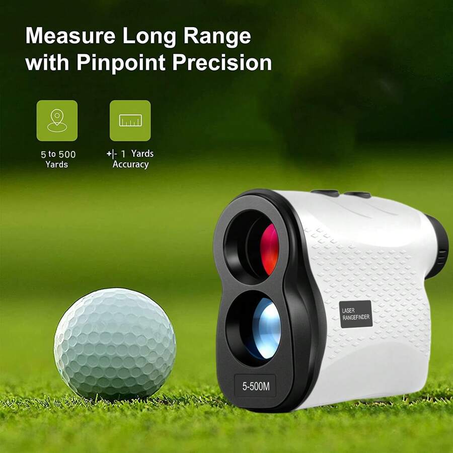 1 pieza Telémetro láser de golf, 6x aumentos para medición de distancia en golf, modo niebla, conmutable entre yardas y metros, alta precisión (baterías no incluidas)