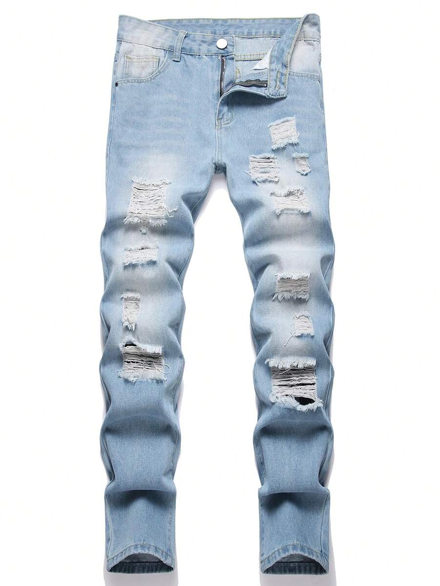 Men's Fashionable All-Season Casual Outdoor Activity Streetwear Comfortable Distressed Jeans