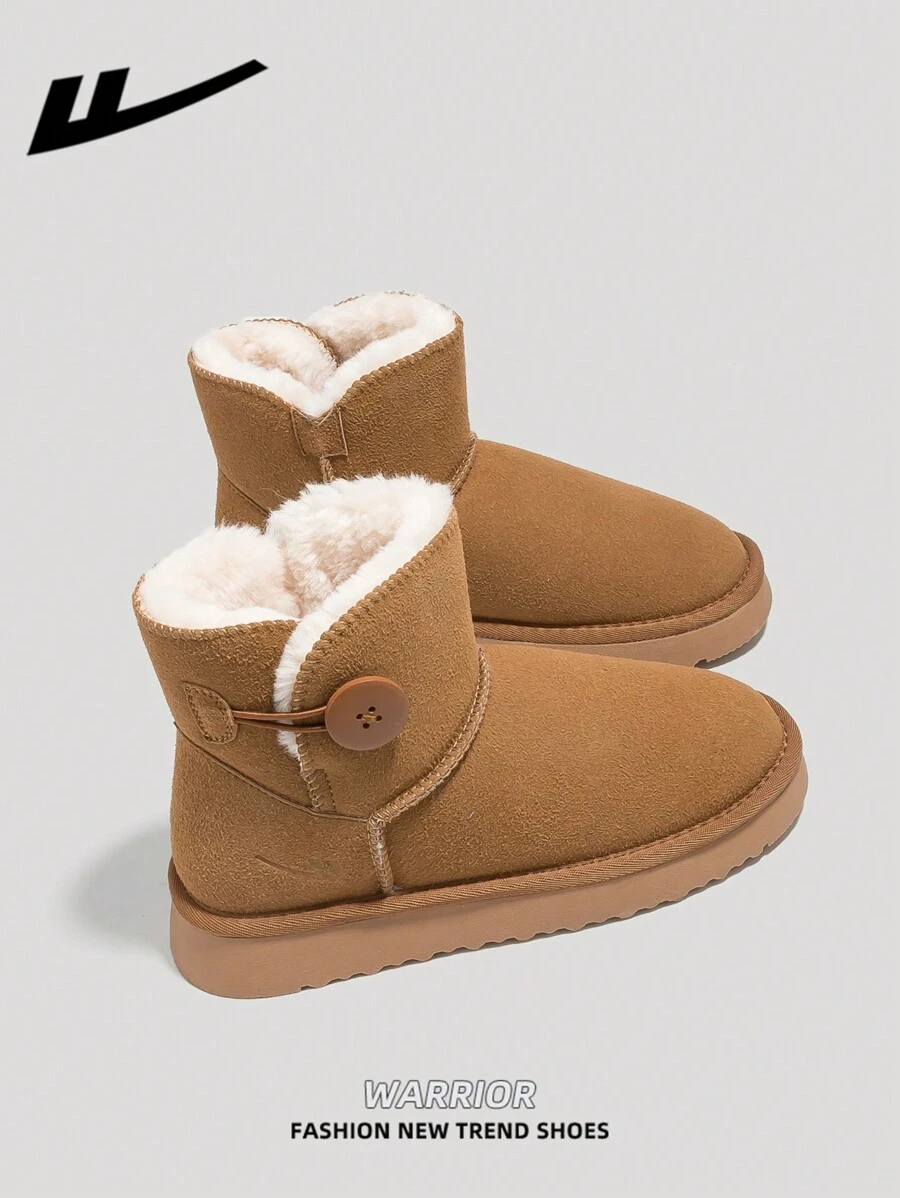 WARRIOR WARRIOR Women 1 Pair Snow Boots Slip-On Design Plush Lining Thick Sole Winter Boots, Outdoor Wear Warm Boots