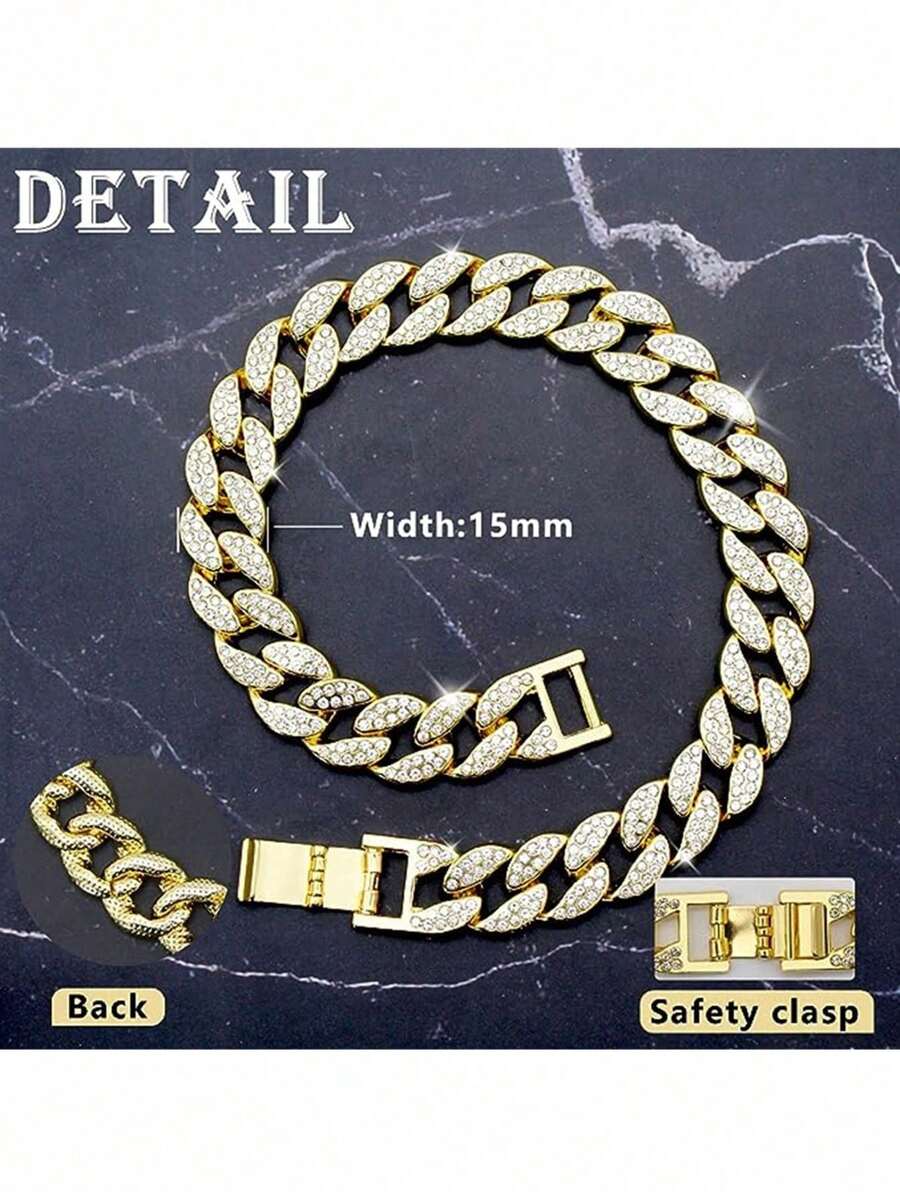Personalized Custom Link Dog Chain Pet Dog Collar Clasp, Gold/Silver Bling Dog Necklace Chain. Customized Pet Link, Create Unique Personalized Accessories To Showcase The Profound Bond Between You And Your Beloved Pet. Each Chain Is Handmade DIY, Suitable As Birthday Gift, Souvenir Or To Celebrate Special Moments. Convey Love And Warmth, Making Every Wear A Cherished Memory!