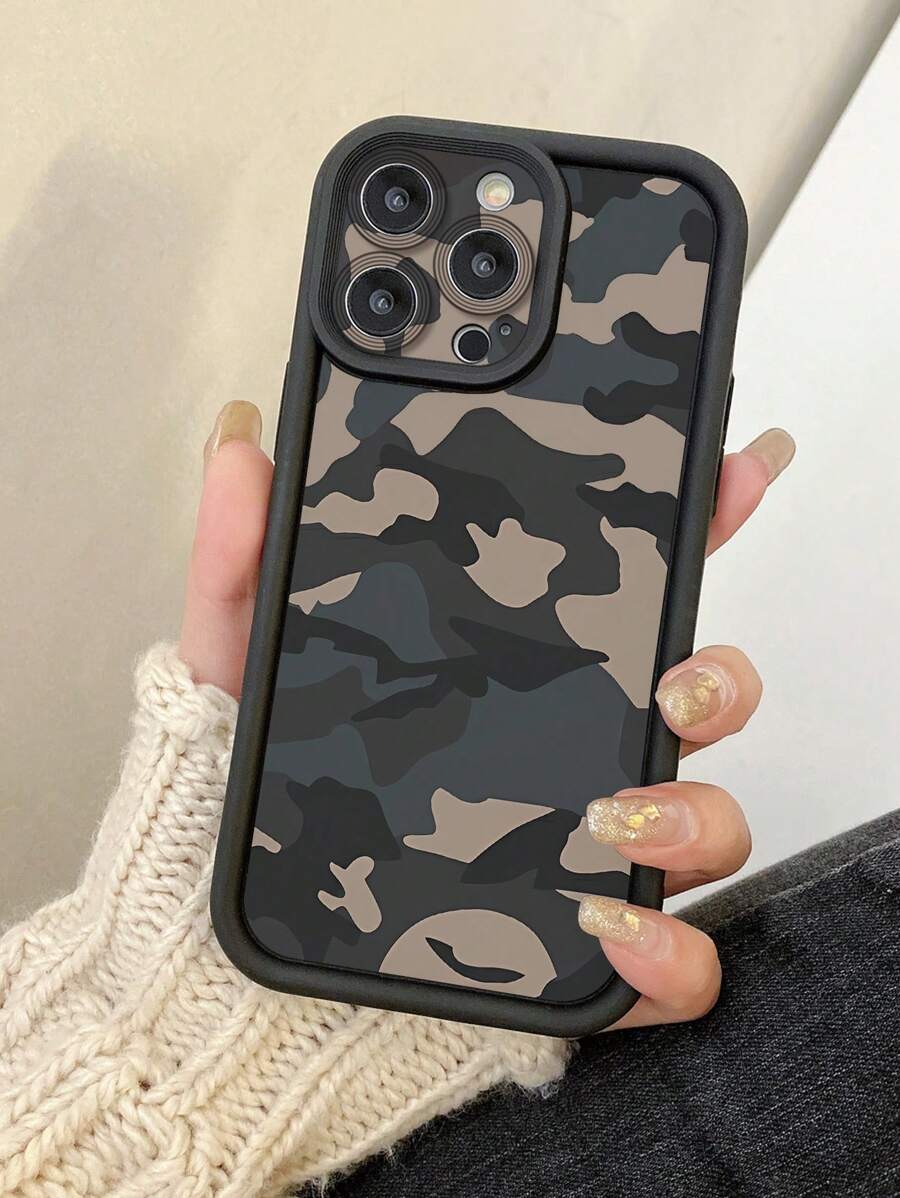 1pc Camouflage Pattern Protective Phone Case With Openings Design Compatible With IPhone Apple 11 Pro Max/12 Pro Max/13 Pro Max/14 Pro Max/15 Pro Max/16 Plus/16 Pro Max, Galaxy A55/A15/S24 Ultra, Redmi, OPPO, Realme, VIVO, Infinix, Honor, MOTO, One Plus