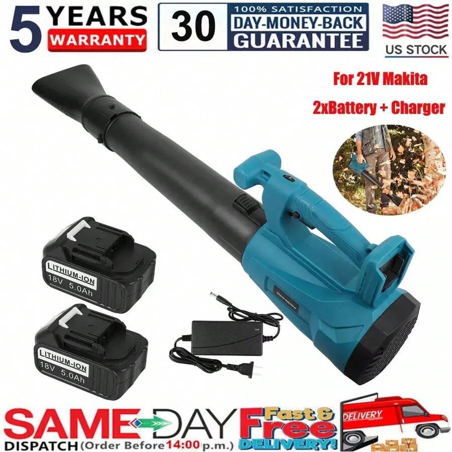 For 18V Makita Battery Cordless Leaf Blower 6 Speed Electric Leaf Blower Home US,Garden Tools