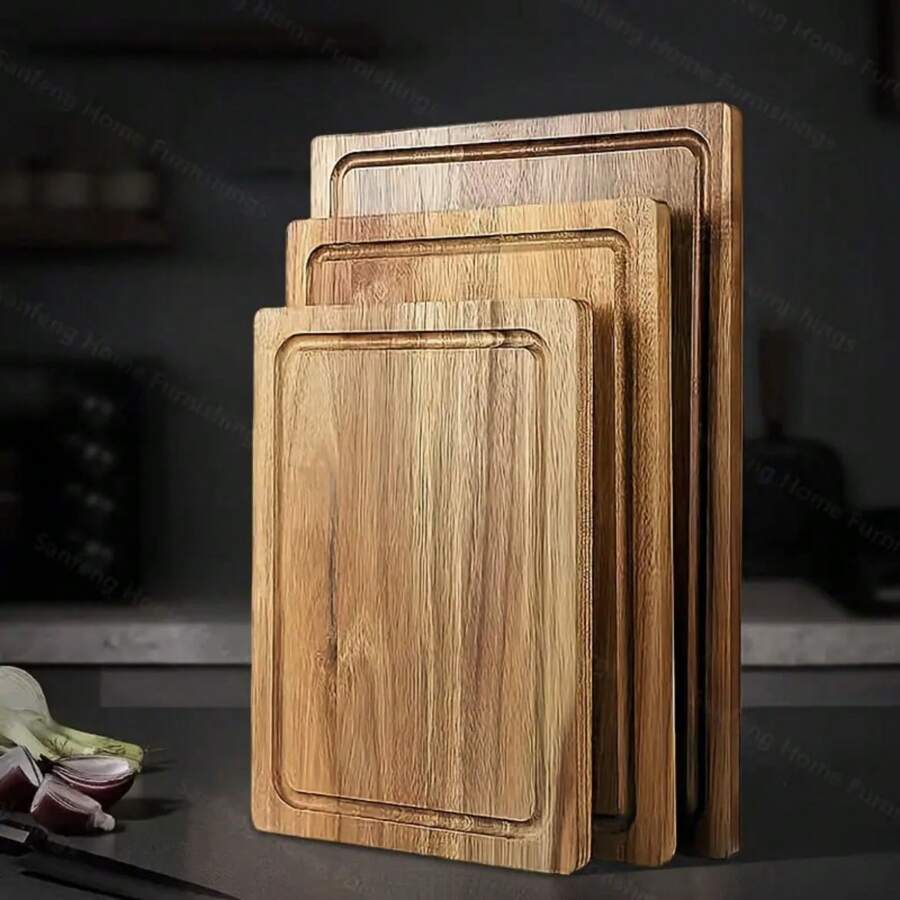 1 Stück Akazie Holz Schneidebrett - Doppelseitig, langanhaltend und Leicht zu Reinigen, Multifunktionales Schneidebrett Geeignet für Käse, Gemüse, Fleisch, Brot, Obst, Nüsse, Steaks, Sushi, für Zuhause, Küche, Restaurant, lebensmittelecht, Leicht zu Reinigen, Verwendbar auch für Camping Outdoor