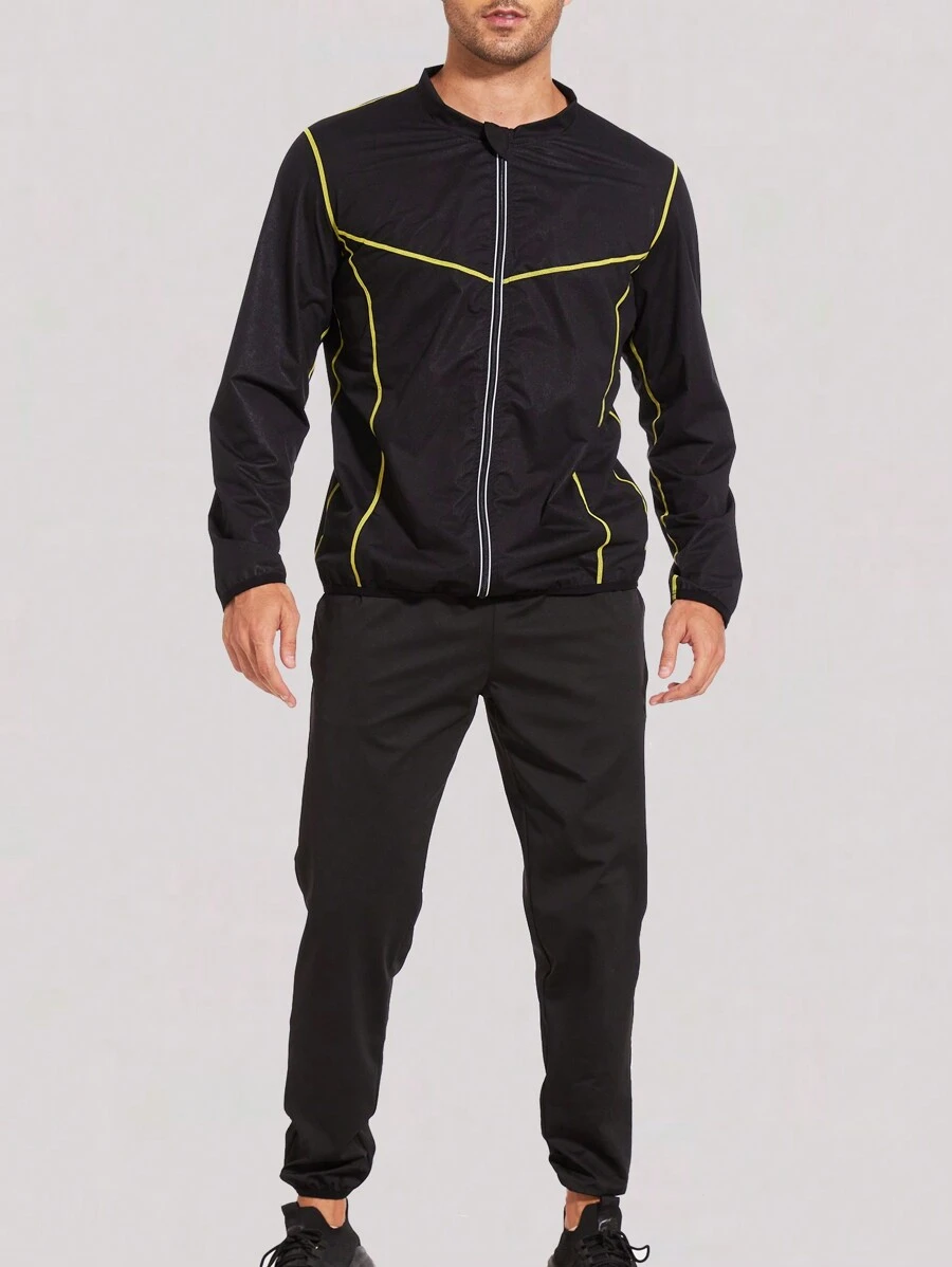 1Set Sauna Suit For Men Sweat Suits Gym Workout Exercise Sauna Jacket Pants Full Body For Men Sporty Workout Fitness