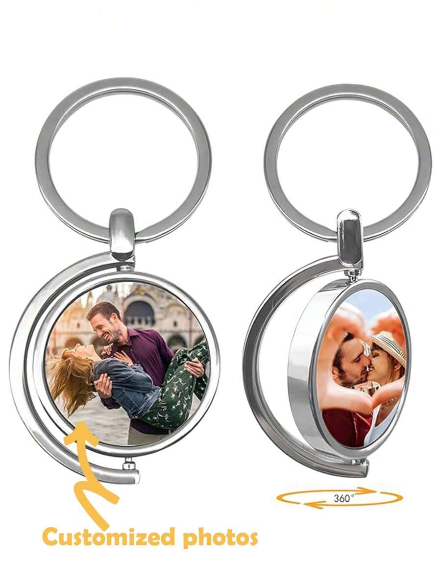 1 buc breloc personalizat cu imagine - brelocuri rotative față-verso cu fotografii colorate, cadouri memoriale pentru iubitorii de familie, Crăciun, Anul Nou, cadouri de petrecere de Ziua Îndrăgostiților, cadou de absolvire, cadou de Ziua Mamei, cadou de Ziua Tatălui, durabil, colorat, drăguț, adorabil, amuzant, Kawaii, Y2K, elegant, unisex, casual, personalizat, unic, personalizat, cadouri ideale pentru el, cadouri ideale pentru ea, iubitul, prietena, familia, prietenii.