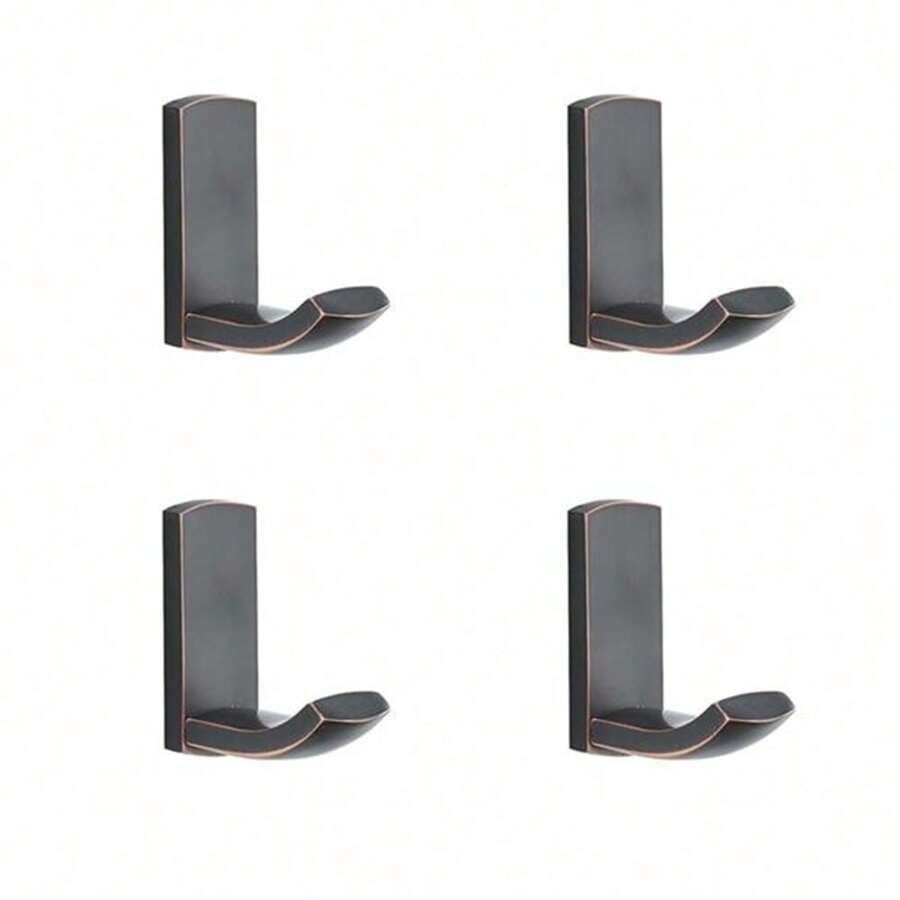 Vintage Black Bronze Brass Robe Coat Hooks Pack 4 Clothes Towel Hook Home Hangers Bathroom Accessories