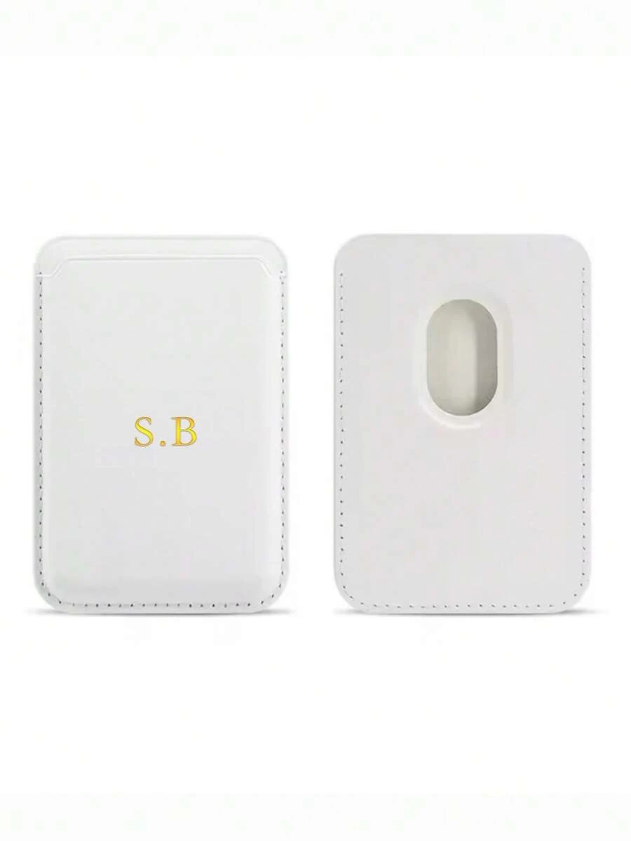 Cartera de piel magnética compatible con MagSafe personalizada con nombre y soporte para tarjetas, para iPhone 14 Pro Max, 13, 12, 11