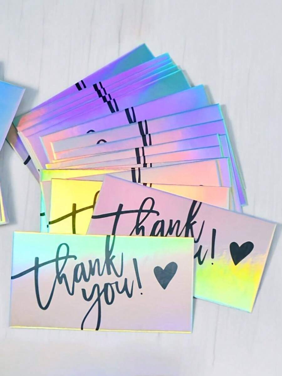 50pcs Laser Cut Thank You Cards, Gifts/Holidays/Wedding Invitations/Appreciation Cards, Gratitude Greeting Cards
