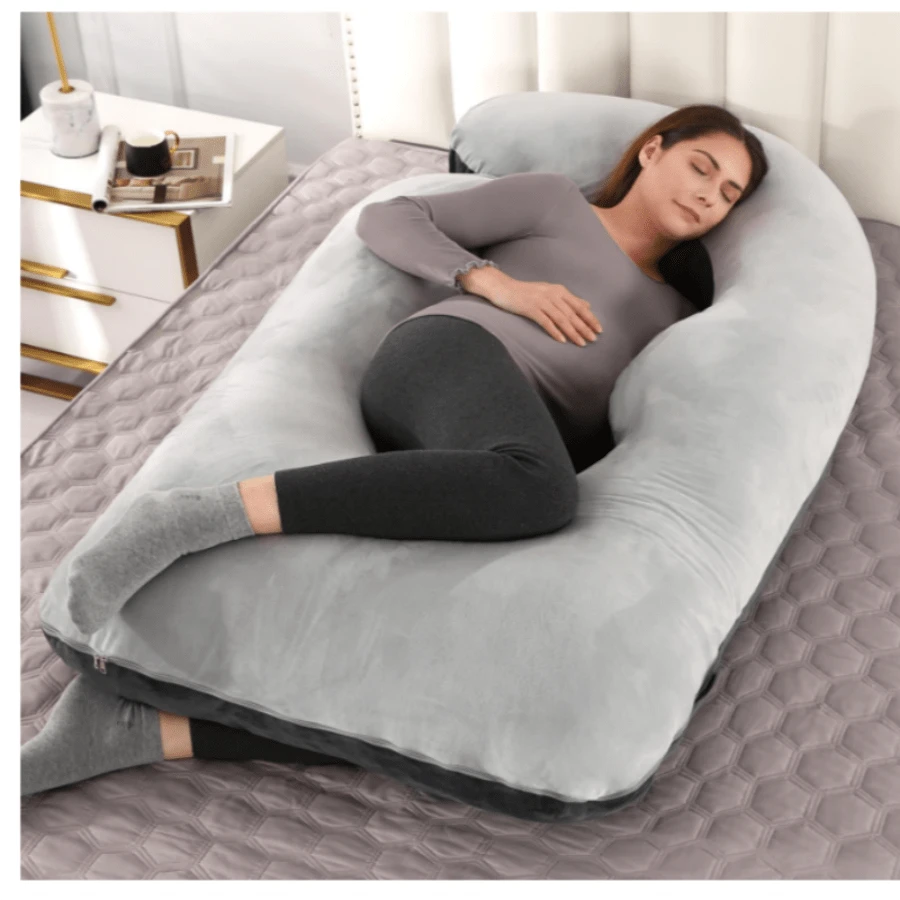 Pregnant Woman Pillow, Full-Body Pregnant Woman Pillow With Removable Pillowcase, Support Back, Legs, Abdomen, Buttocks, 57-Inch Pregnant Woman Pillow, Essential For Pregnancy, Adult Body Pillow,Valentines Decorationsmother Day Gift