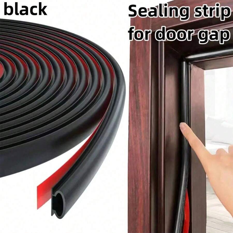 1pc Anti-Theft Door Windproof Soundproof Self-Adhesive Weatherstrip, Available In 100cm, 300cm, 600cm, 1000cm Length, White/Black/Brown Sealing Strip To Reduce Noise