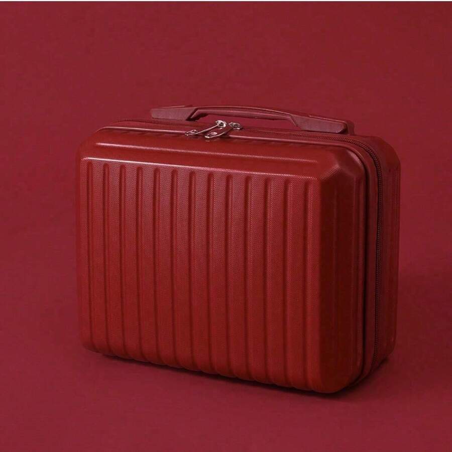 12" Women's Hard Case Makeup Bag, Mini Organizer Box, Multifunctional Fashion Portable Vanity Case, Gift For Men, Women, Mom, Valentine's Day, Kids Student Birthday, Vintage Lightweight Lockable Travel Essential, Suitable For School, Honeymoon, Unisex, Handheld Shoulder Carry Mom Bag, Cute Small Box Multipurpose Compact,