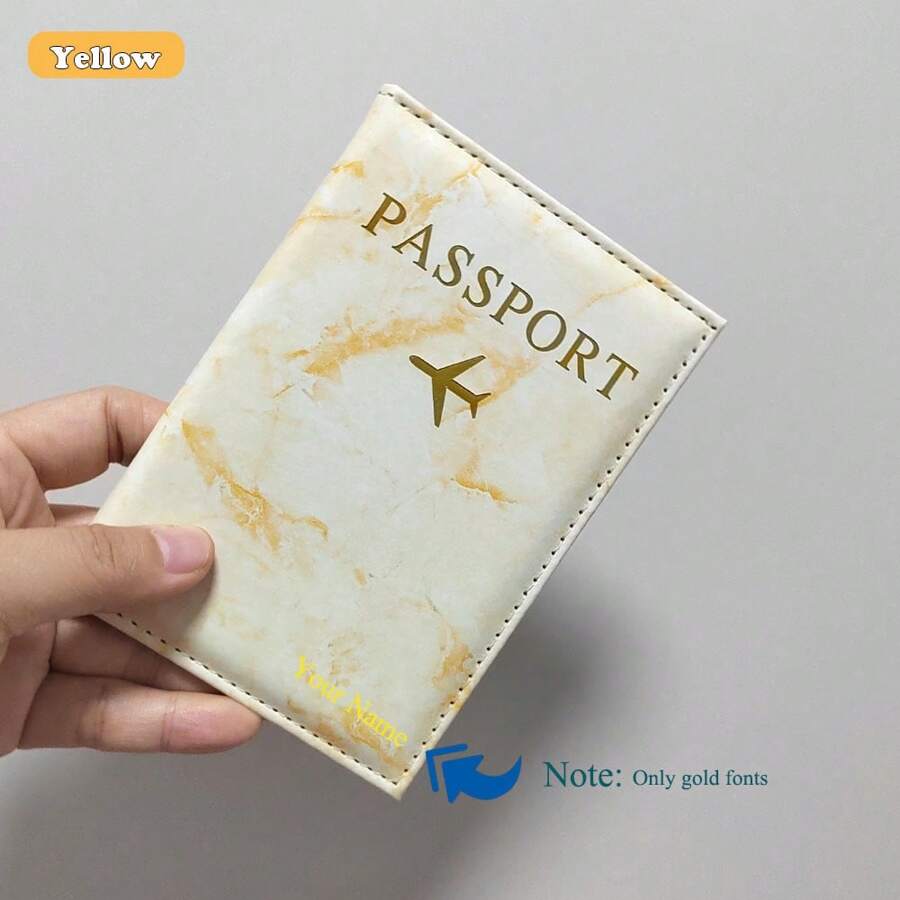 Customized Name PU Passport Holder, Slim & Portable Passport Cover, Ticket Holder, Card Holder, All-In-One Personalized Travel Accessories