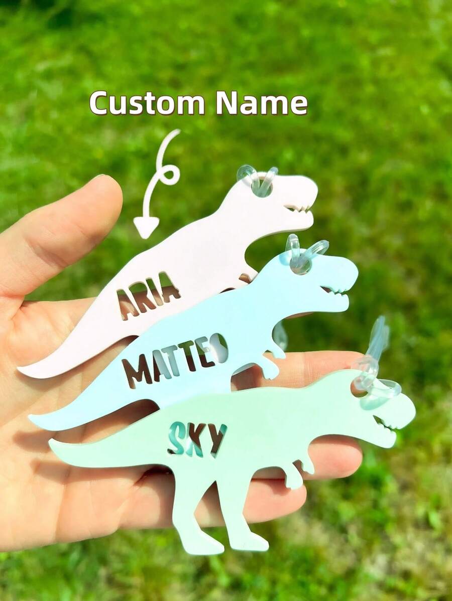 Cute Backpack Tags, Dinosaur Name Tag, Bag Tags For Kids, Custom Keychain For School, Diaper Bag Charm, Bag Charm, Backpack Name Tag Back To School Winter Gift Ideas Boy Girl Valentine's Day