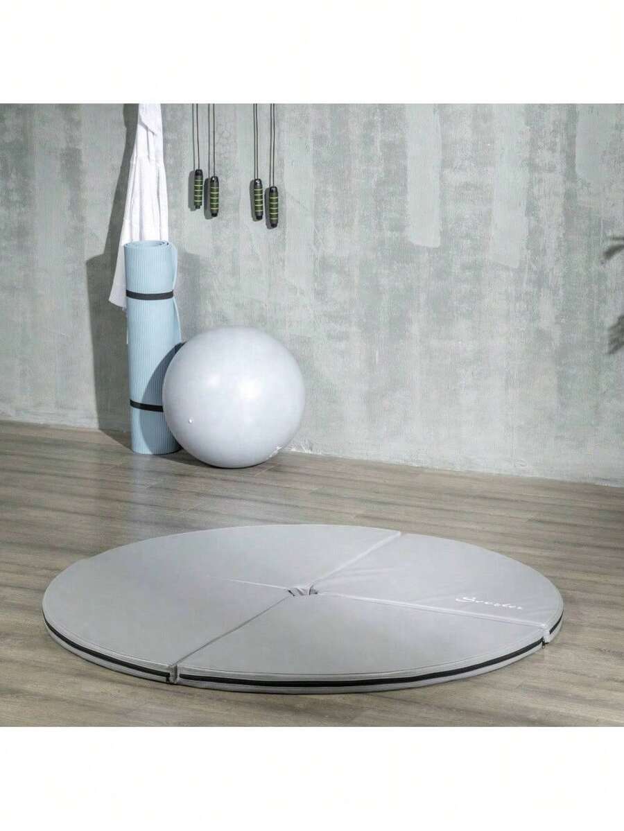 Soozier Pole Dance Mat, 2"T X 5'W Folding Pole Dance Mat For Home, Lightweight And Foldable, Grey,ElegantAbode