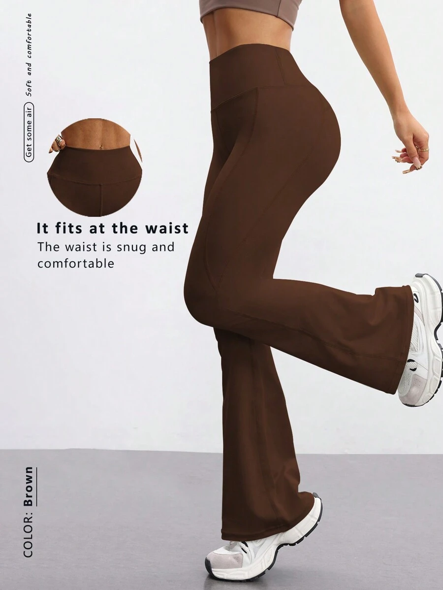 FWH Pantalones elegantes, de estilo casual sencillo, que levantan y realzan el trasero, de moda informal chic, con estilo retro, de lujo discreto, que estiliza las piernas, clásicos y de alta gama, de cintura alta versátiles acampanados, de nuevo estilo europeo, que tonifican la cintura, pantalones anchos de yoga para fitness