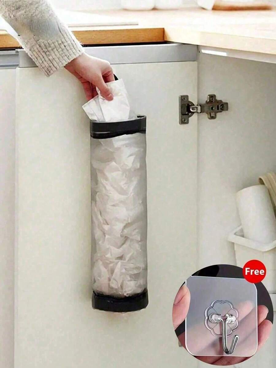 1pc Wall-Mounted Plastic Bag Dispenser & Organizer, Suitable For Kitchen, Summer Beach Parties, Food Storage, Camping, Decor, Kitchen Accessories