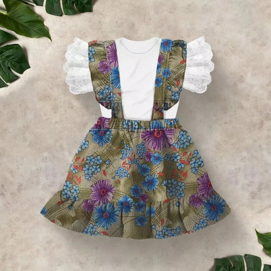Roupas De Bebe Menina Conjunto Menina Body Salopete Super Luxo Verão
