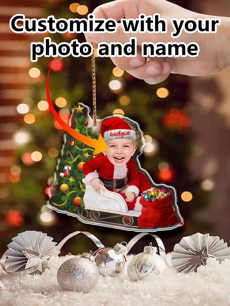 Personalized Acrylic Ornaments 2024 Custom Holiday Decorations For Home Pets Couples Great For Trees Holiday Parties Gifts Unique Designs With Name Date Photo High Quality Acrylic For Lasting Holiday Memories Fun Santa Snowman Sleigh Themes Birthday Graduation