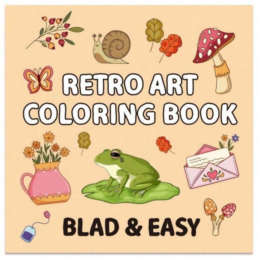 Libro para colorear de 40 hojas, pequeño, para rincones interiores, con dibujos animados y garabatos simples para el dormitorio