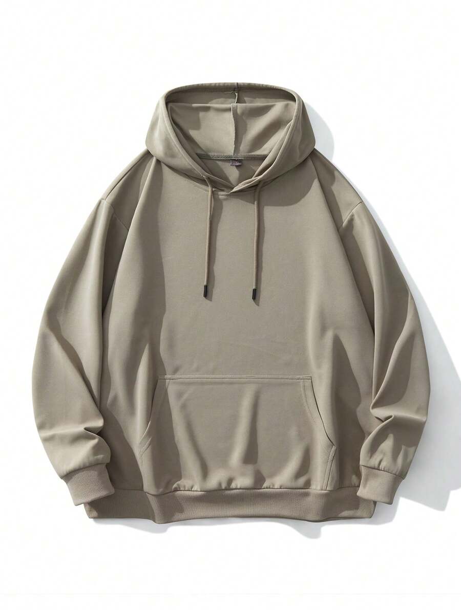 Plus Size Hooded Sweatshirt For Men, Loose Fit Pullover Long Sleeve T-Shirt, Casual Hoodie, Autumn
