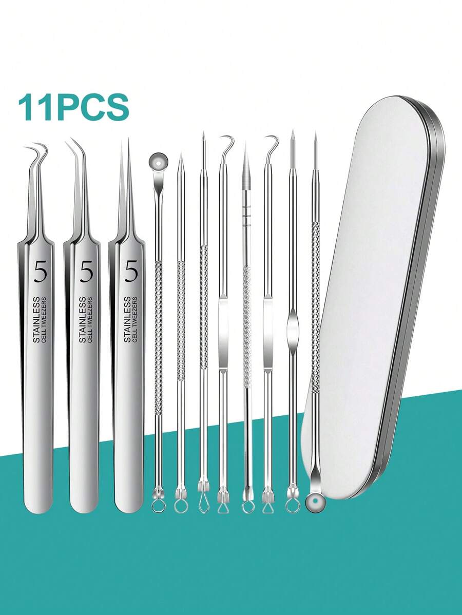 YUANDU Blackhead Removal Kit, Professional Stainless Steel Comedone Extractor Tool For Acne, Pimples, Blackhead Care