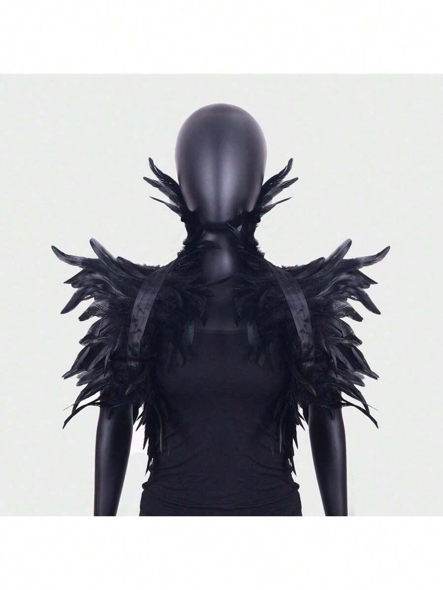 1/2pcs. Festive Christmas Party Dance Gothic Feather Vest Cape Cape Costume Show Chicken Feather Accessory Cape Cape