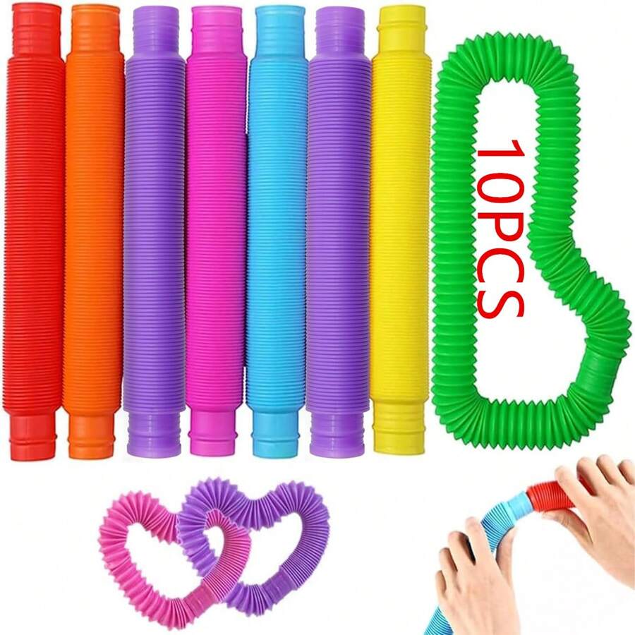 10pcs Pop Tubes Sensory Toys: Great For Developing Fine Motor Skills, Perfect Christmas & !,Sensory Toys,Kids Toys,Party Favors For Kids
