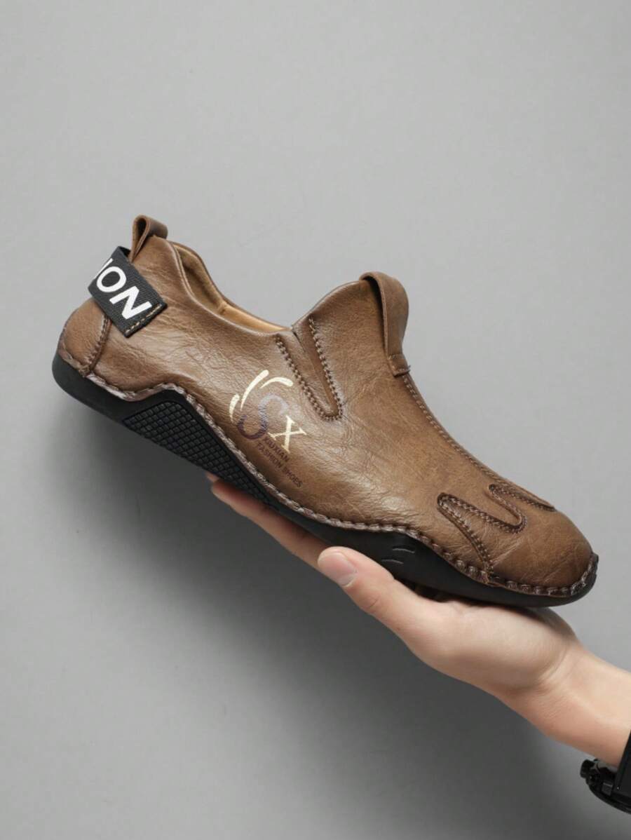 Men's Casual Slip-On Soft Bottom Loafers, Moccasin Style, British Slouchy Chunky Sneakers