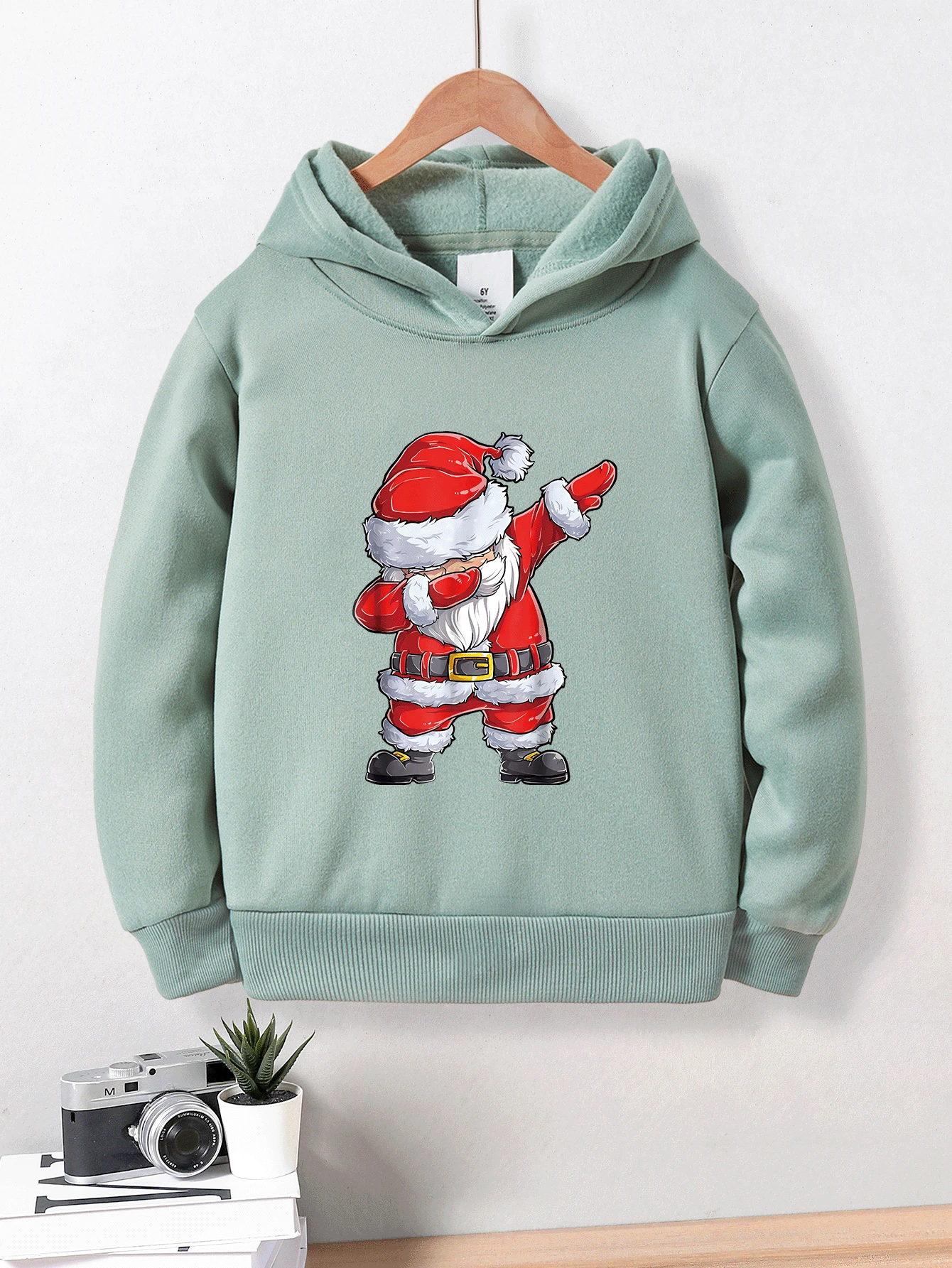 Bluza z kapturem dla chłopców z nadrukiem Świętego Mikołaja