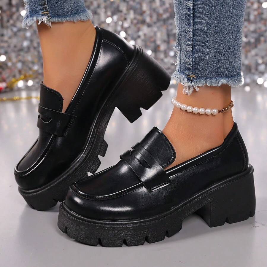 Chaussures Oxford noir polyvalentes pour femmes grandes tailles, style britannique, chaussures plates antidérapantes casual