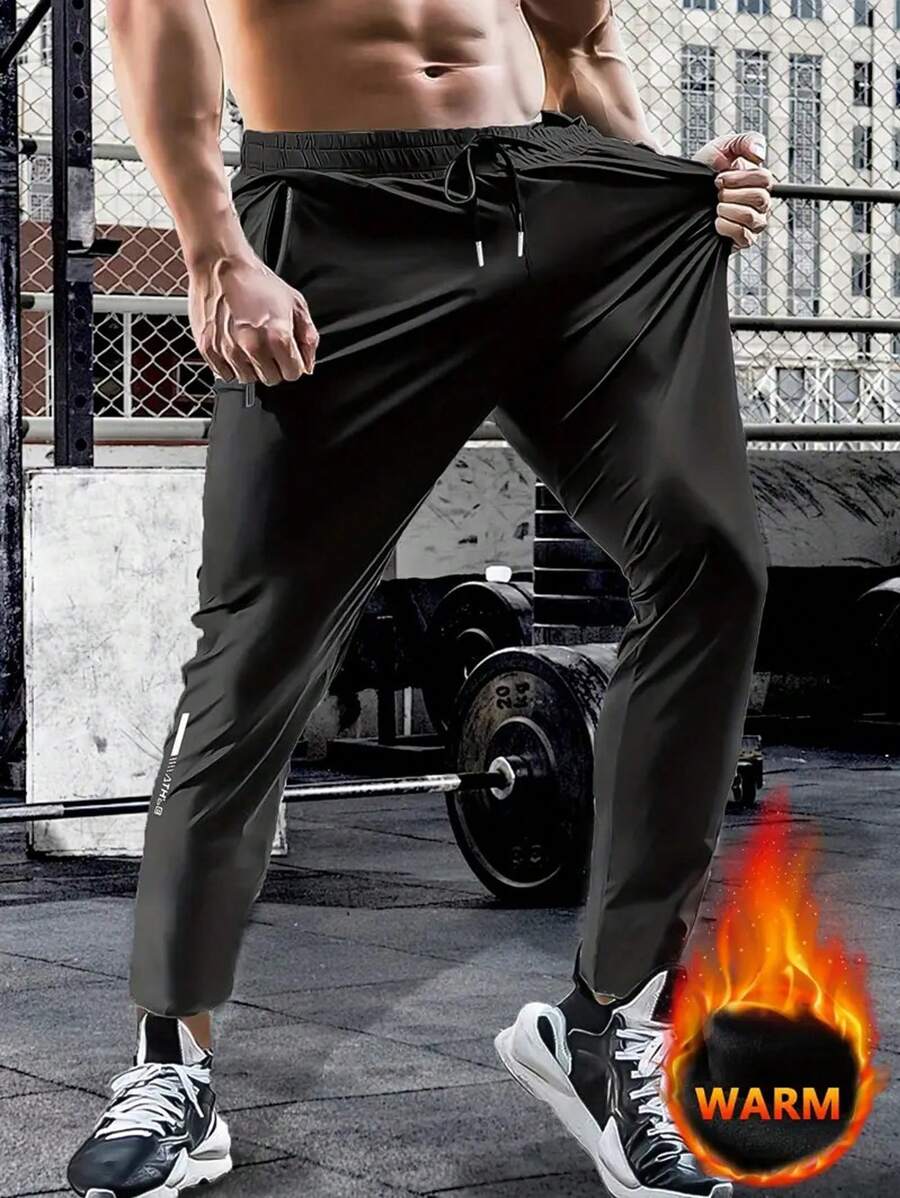 Hidkat Boyfriend Style Heren Effen Kleur Fleece Shorts Met Ritszakken, Trekkoord Taille, Elastisch, Warm Voor Buitensporten, Geschikt Voor Wandelen, Dagelijkse Kleding, Cadeaus Voor Kerstmis, Thanksgiving