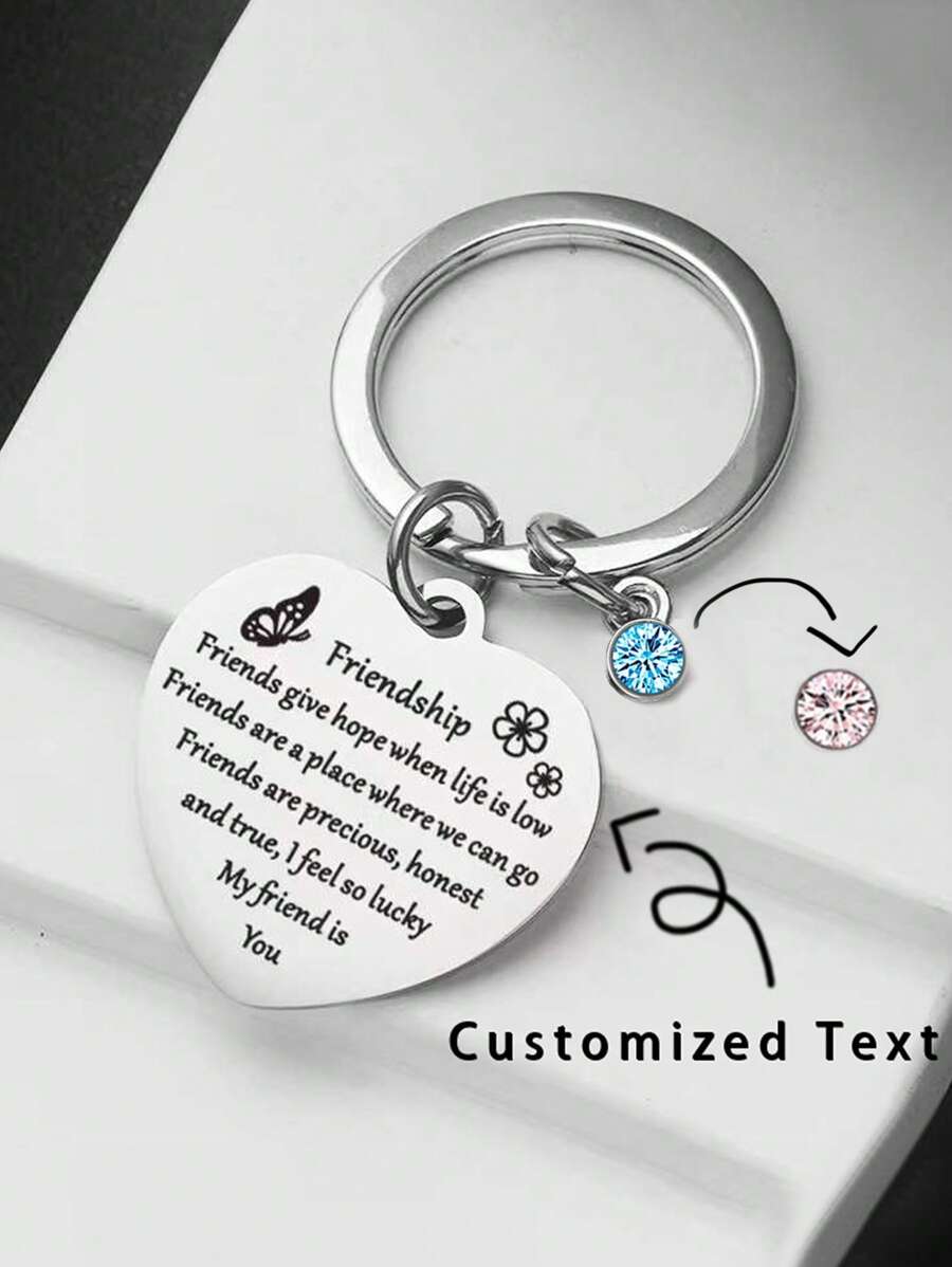 1pc Customized Stainless Steel Key Chain, Gift For Couples, Friends, Festivals, Birthdays