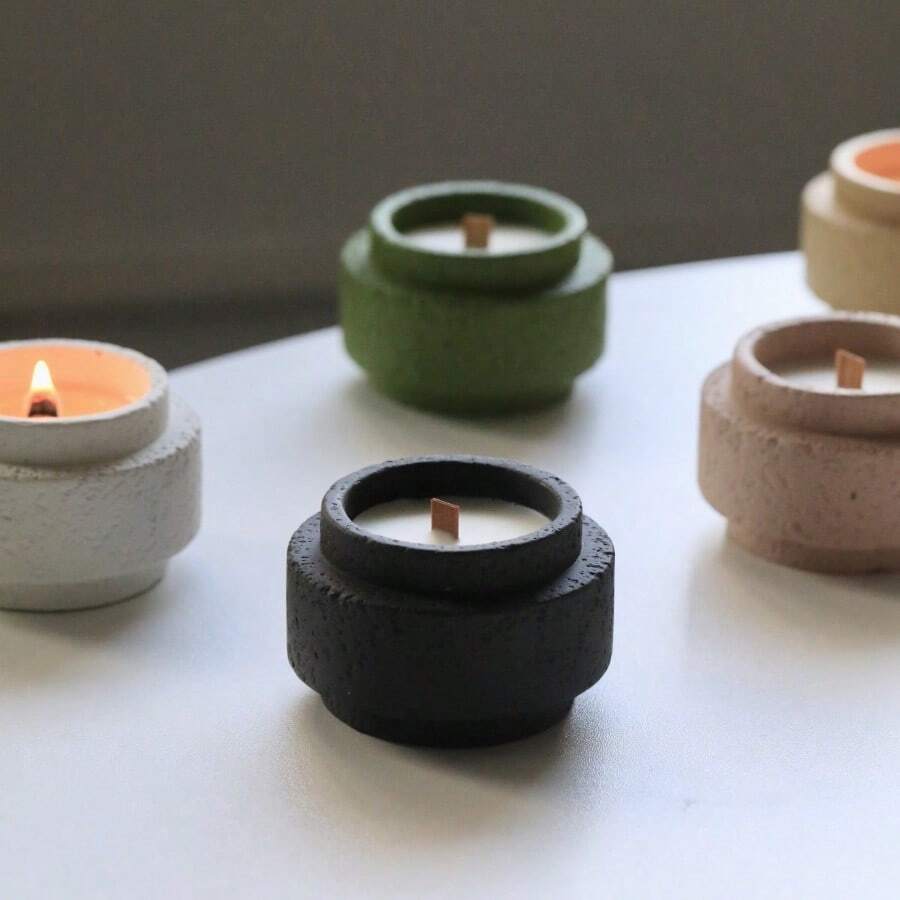DIY Minimalist Matte Cement Fragrance Candle Holder Mold, Silicone Candle Making Supplies, Soy Wax Container Gifts