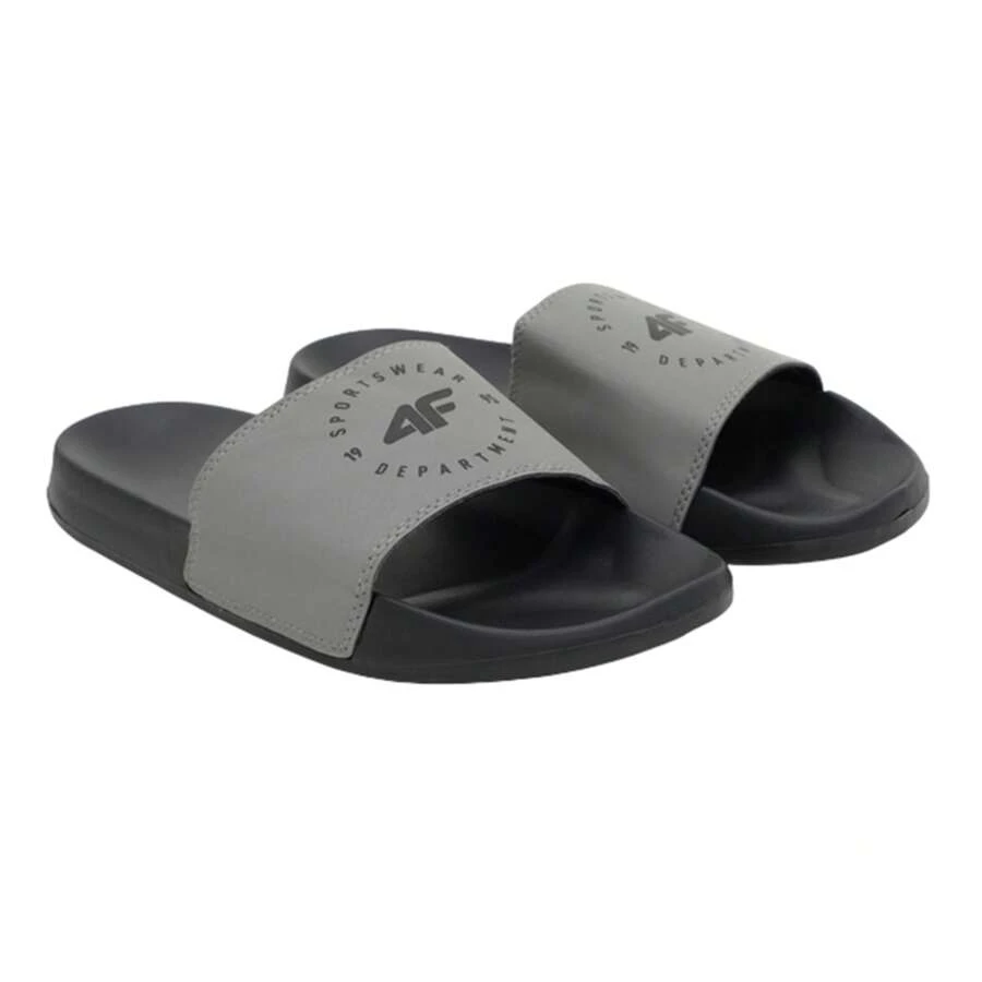 4F Tongs d'été avec logo pour hommes (gris)