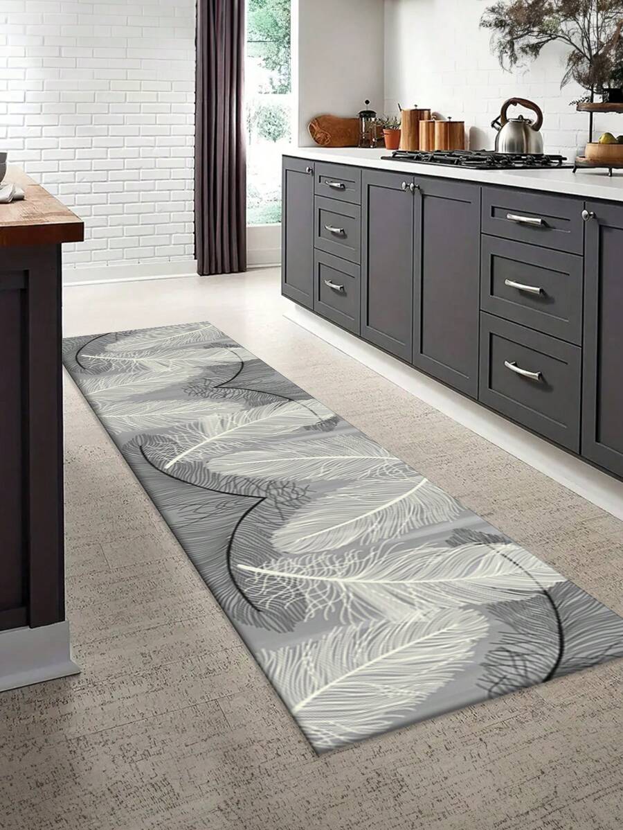 1 Piece Gray Modern Minimalist Style Area Rug, Plush Velvet With 850g/M² Thickness 0.8cm, Rectangle Shape, Non-Slip Washable, Home Decor, Suitable For Living Room, Kitchen, Dining Room, Office, All Seasons