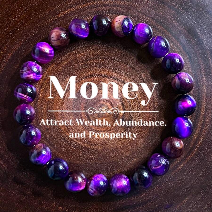 Bracelet pierre œil de tigre galaxie naturel 8 mm. Cette pierre naturelle symbolise la richesse et la bonne chance. Peut être offert en cadeau à la famille et aux amis (sans étiquette)