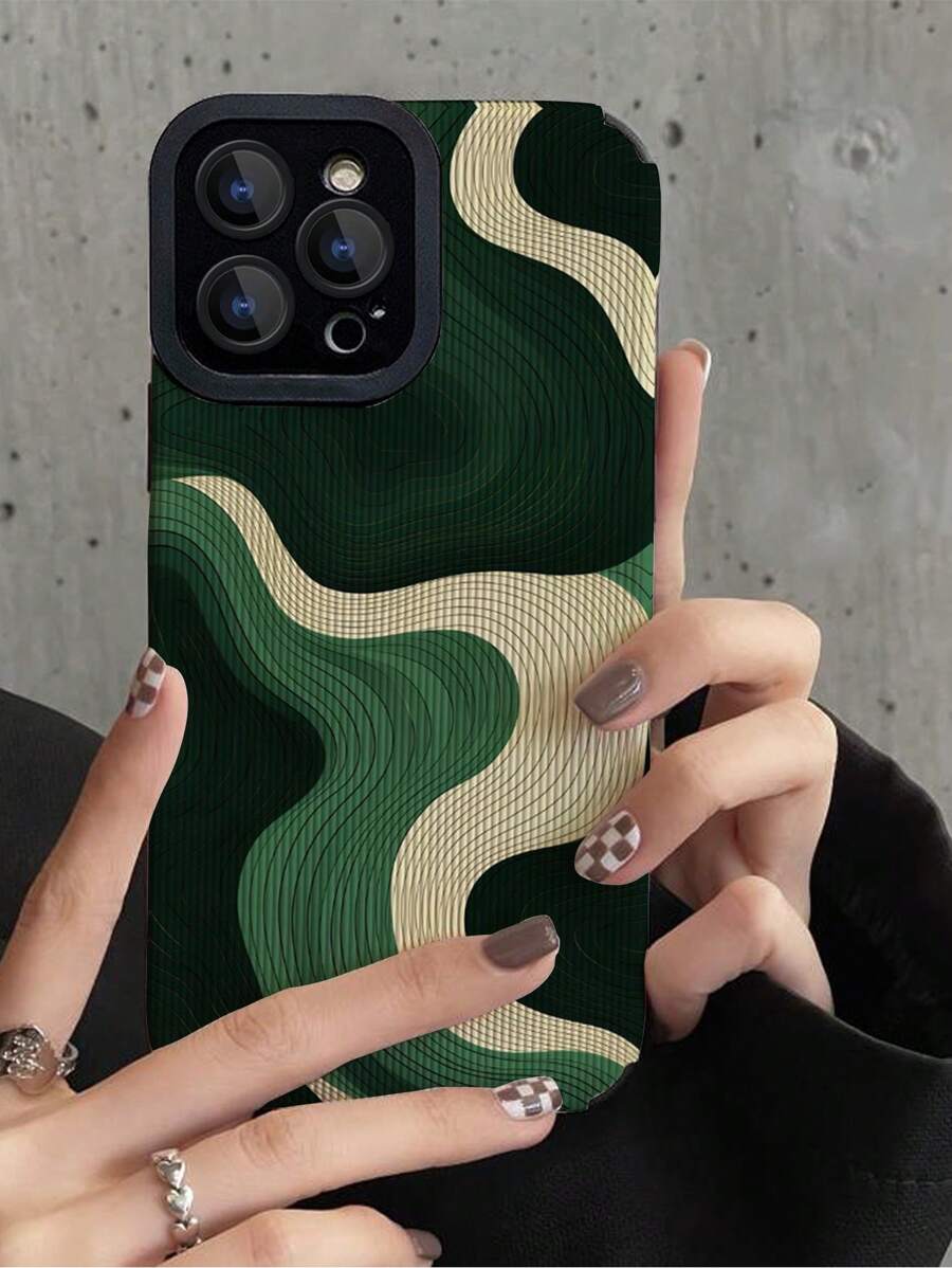 Camo Simple Olive Green Striped Anti-Drop Fashionable Phone Case