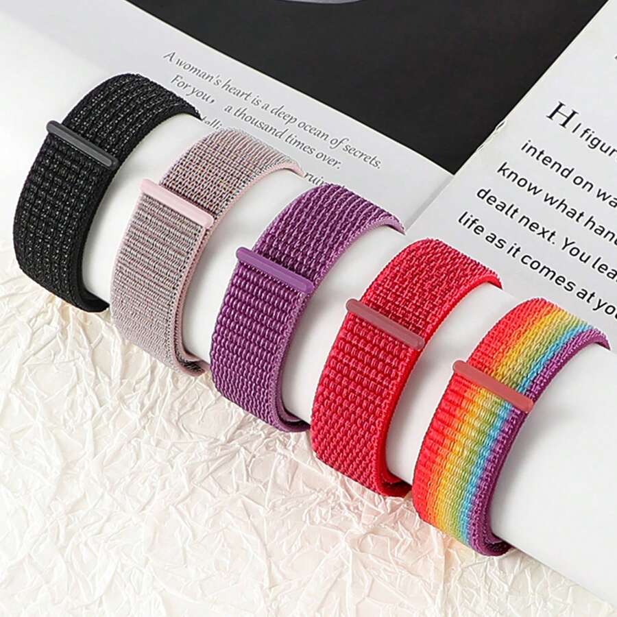 Correa de nilón de 20 mm y 22 mm para Galaxy Watch 7/6/5/4/FE/Active 2 de 40 mm y 44 mm / Galaxy Watch 5 Pro de 45 mm / 4 Classic de 42 mm y 46 mm / Galaxy 6 Classic de 43 mm y 47 mm, paquete de 6 correas deportivas de bucle de tela para mujer y hombre