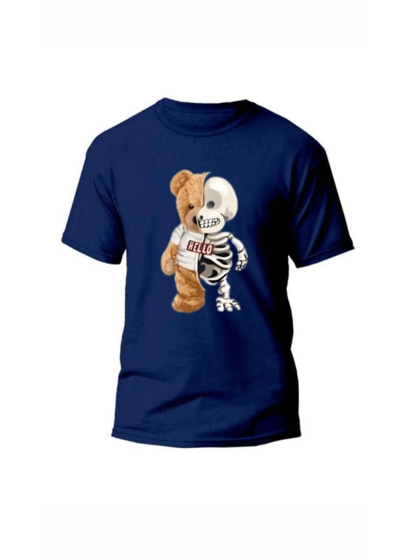 Camiseta Estampada Urso Camisa Masculina Gola Redonda Algodao