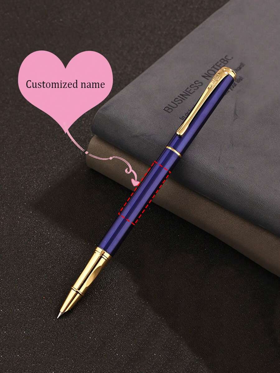1pc In Stock Wholesale Christmas Matcha Green And Red Morandi Color Fountain Pen, Fine Nib, Ink Cartridge, Student Calligraphy Pen, Metal Pen For Customized Engraving, Birthday Name Logo Back To School