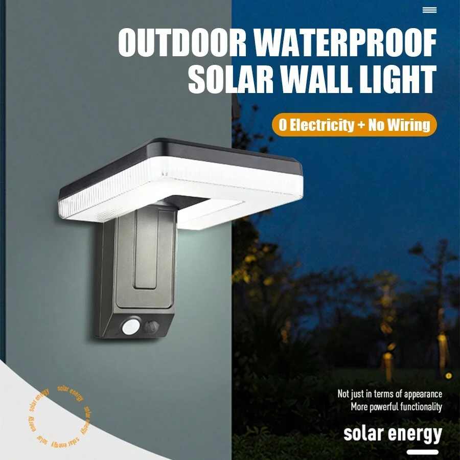 1pc Solar Wall Light Outdoor Waterproof Folding Unplugged Human Body Sensor Light Suitable For Courtyard Corridor Balcony Lighting
