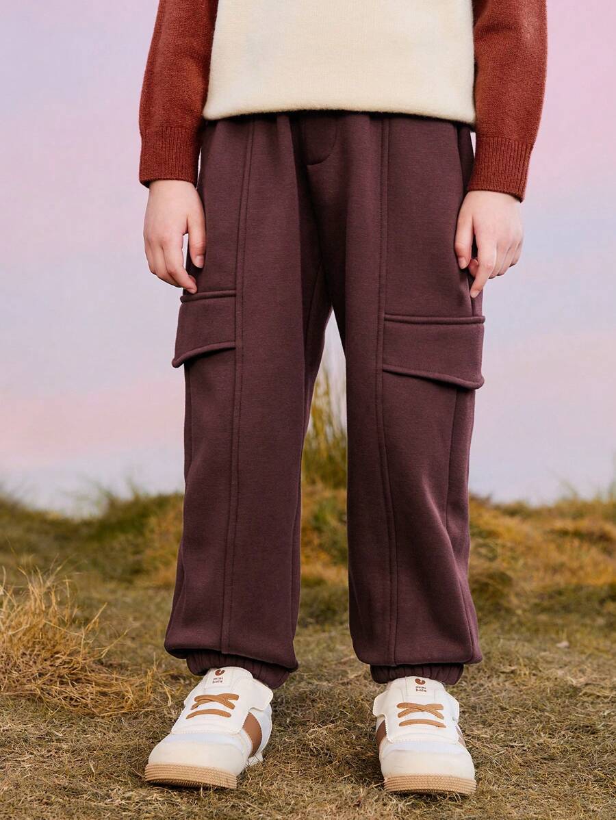 mini bala Pantalones casuales gruesos para niños y niñas - Nueva colección de invierno 2024