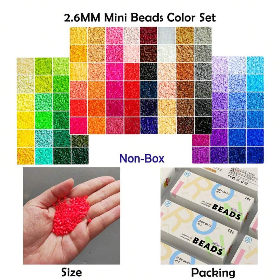 Yantjouet 2,6mm perline in ferro 24colori/set nero bianco per bambini pixel arte Hama Perler bead fai da te puzzle regalo fatto a mano giocattolo per bambini