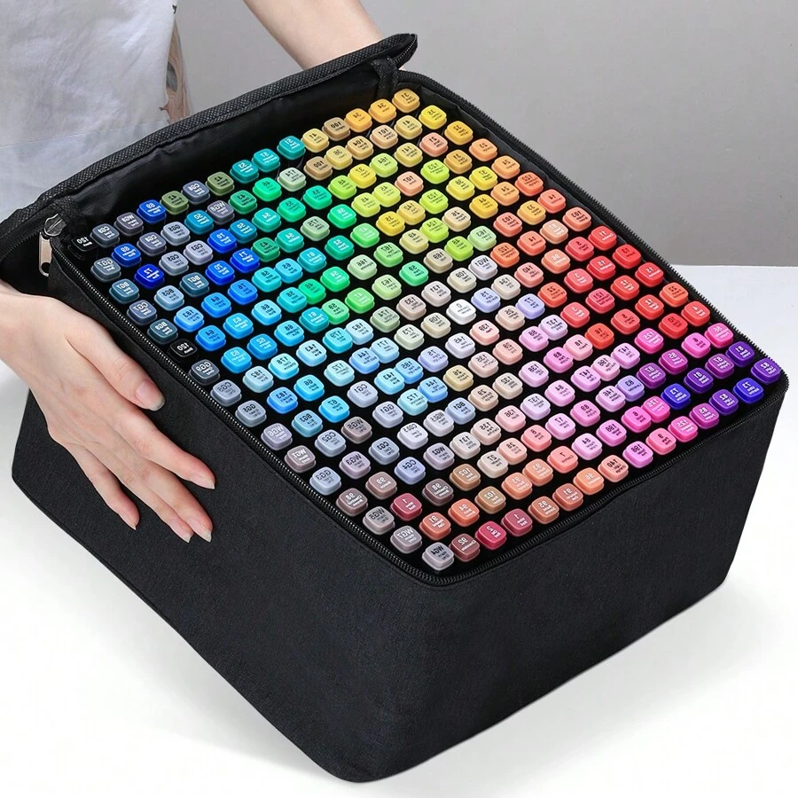40/60/80/100/168 Couleurs Marqueurs d'Art Marqueurs à Alcool Stylo d'Art Professionnel Double Pointes Marqueur Permanent Pour Adultes & Étudiants, Marqueurs à Alcool pour Croquis Ensemble de Peinture, Fournitures Scolaires Rentrée des Classes