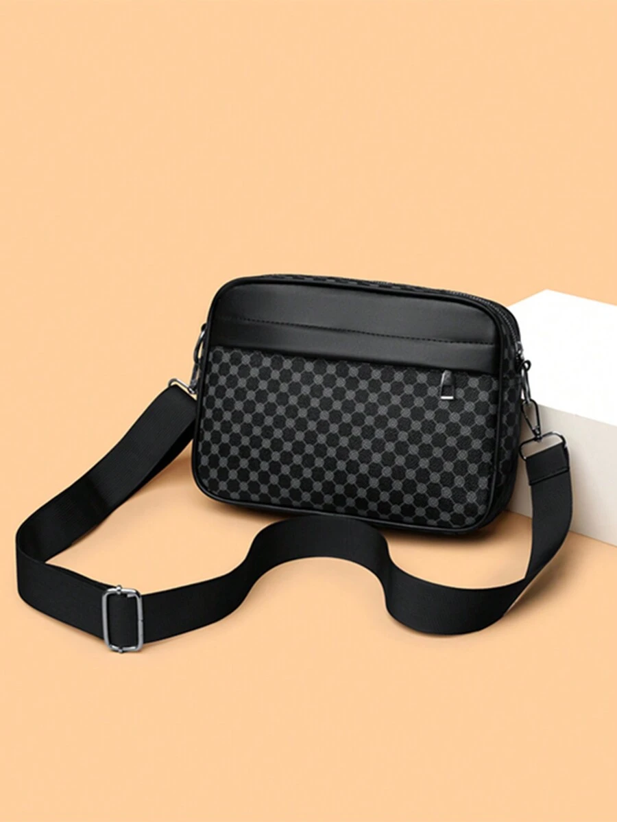 Bolso de hombro casual a cuadros para hombre, nueva bolsa cruzada coreana, bolsa cuadrada pequeña y a la moda, marca de mochila pequeña, regalo de Navidad y Halloween, bolso lateral, bolso Hobo, bolso de cadera, bolso negro, artículos esenciales para vacaciones, bolso de bandolera para camping, bolso de vuelta al colegio, bolso de vacaciones, bolso cruzado, útiles escolares de primavera, bolso de bandolera con estampado, bolso pequeño, cartera